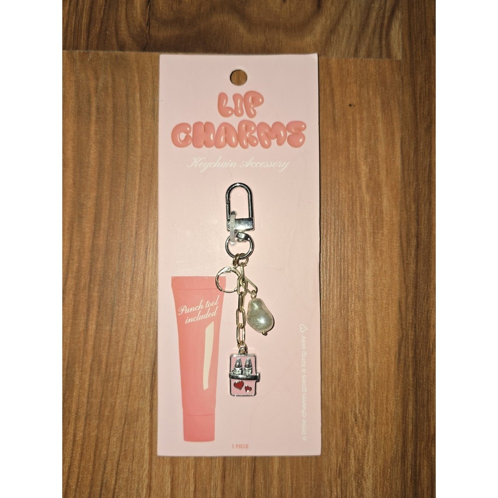Line Modern Lip Charms Keychain Pink Gold Sardine Heart Bead Punch Tool S13